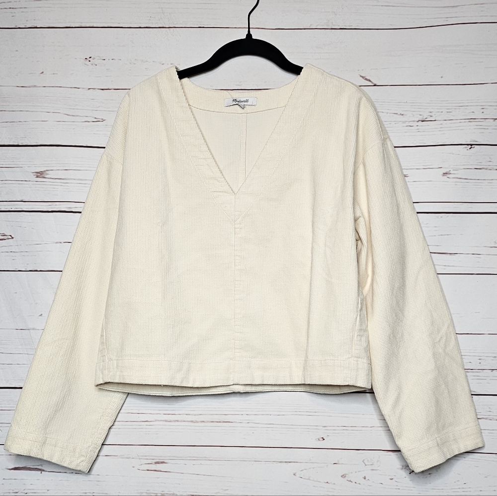 Madewell Waffle Knit Relaxed V-Neck Top